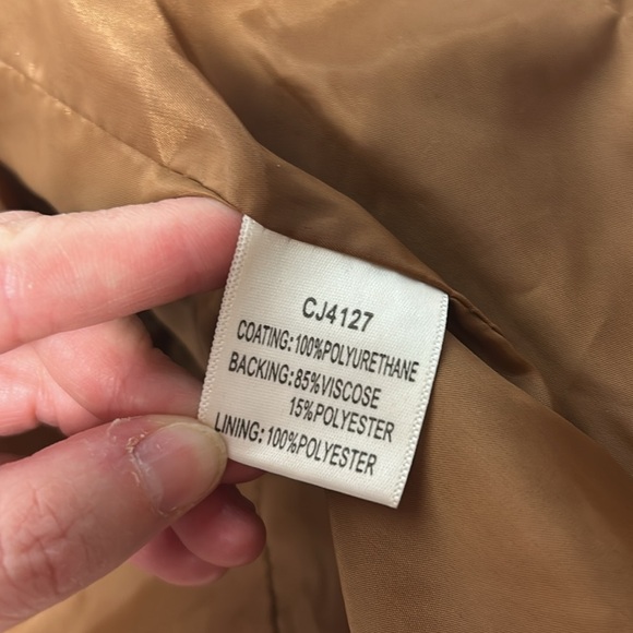 Women's Tan Leather Jacket Moto Jacket Size S - Picture 6 of 8